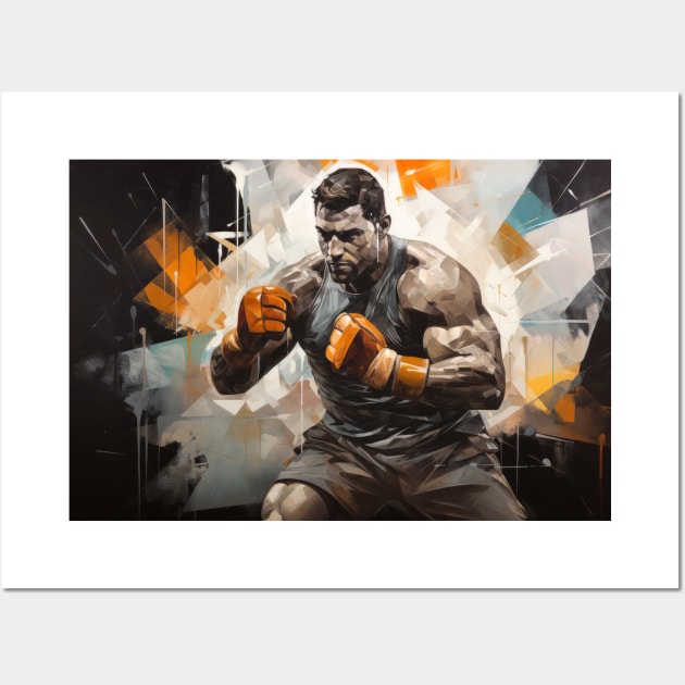 Boxer Boxing Sport Painting Abstract Art Decor Wall Art by Cubebox